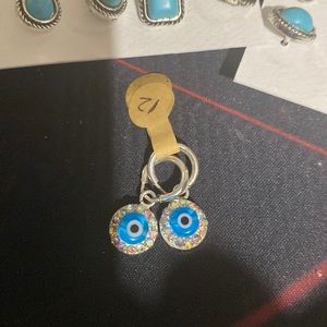 Evil eye, sterling, silver, 925, with a little bit of blue in the middle